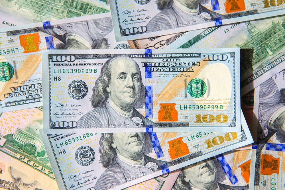 Free US dollar banknotes image, public domain money CC0 photo.