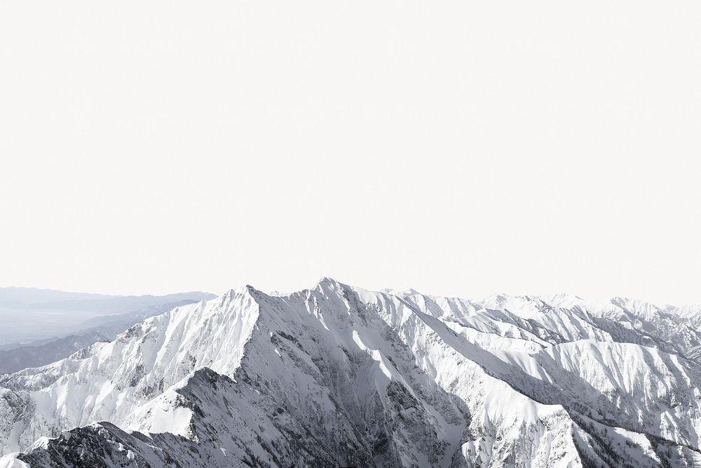 Snowy mountain background, nature border design