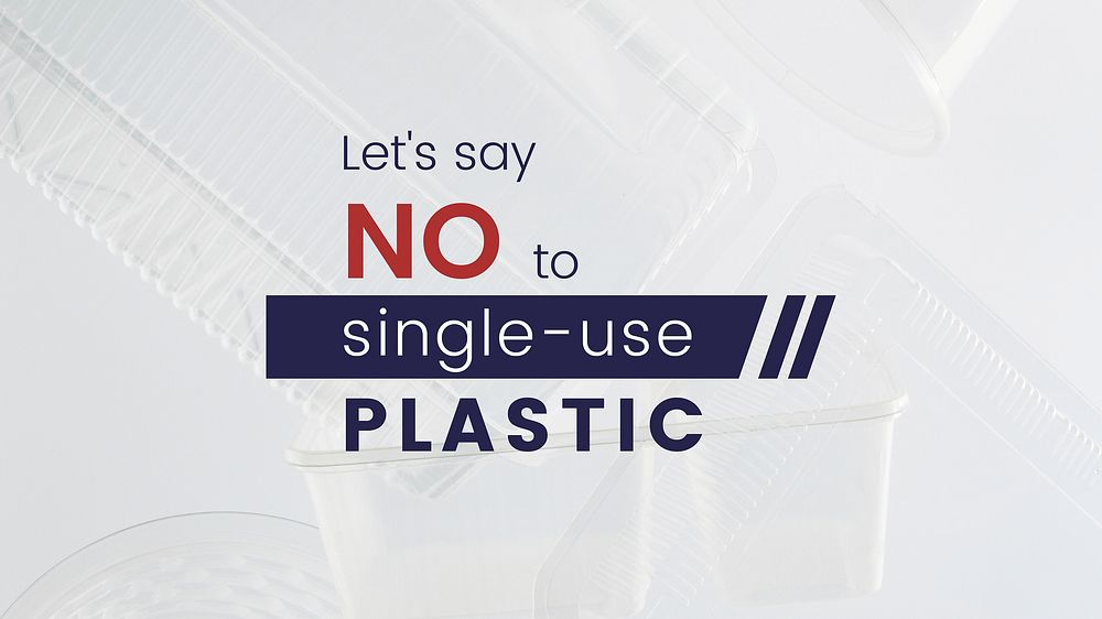 Let's say no to single-use plastic presentation template vector