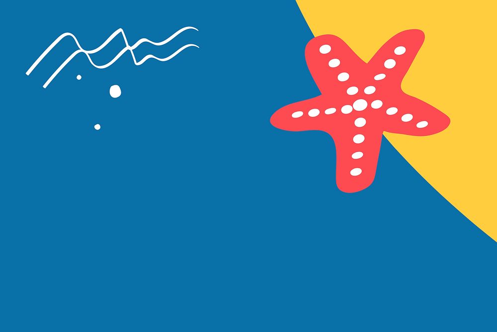 Tropical summer starfish background design resource