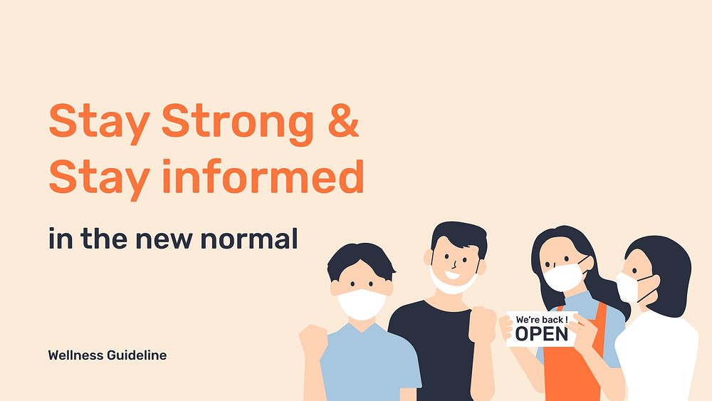 Stay strong & stay informed vector template in the new normal
