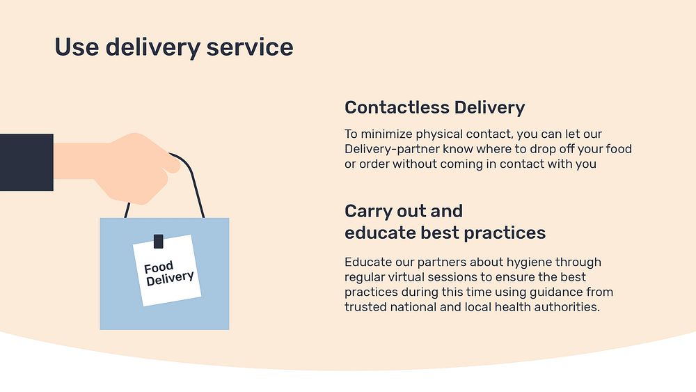 Contactless delivery presentation template psd