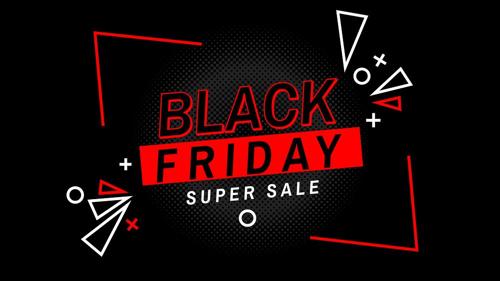 Red Black Friday vector super sale poster template