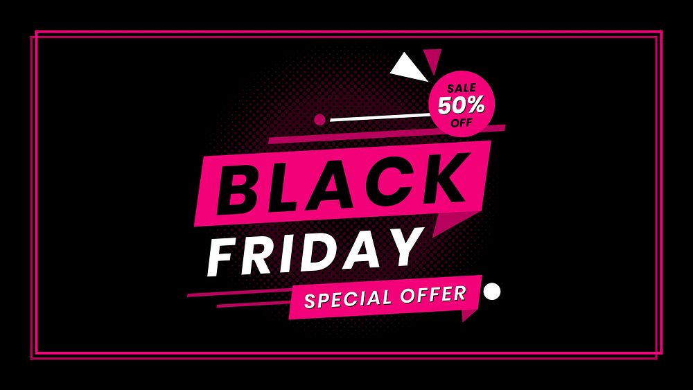 Vector sale 50% Black Friday ad promotional template bold font