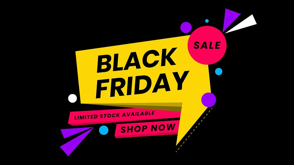 Colorful vector Black Friday ad announcement template