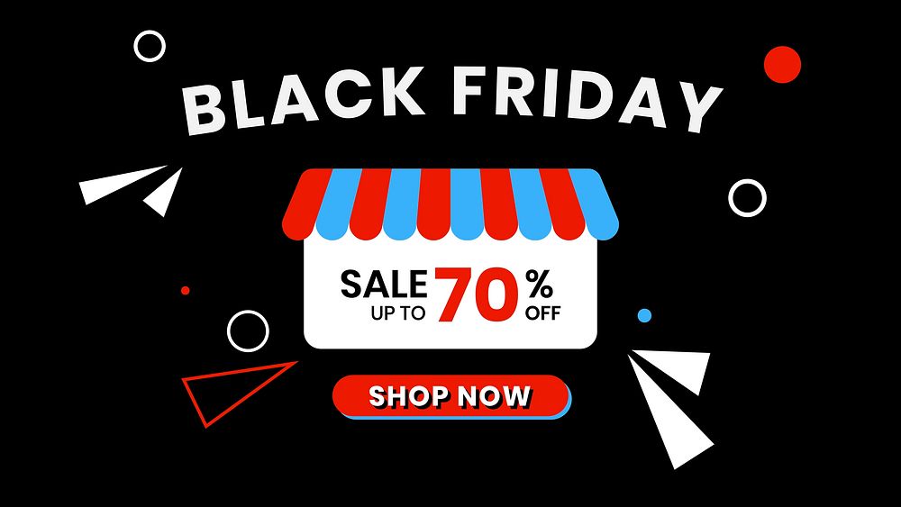 Black Friday 70% off vector store ad template