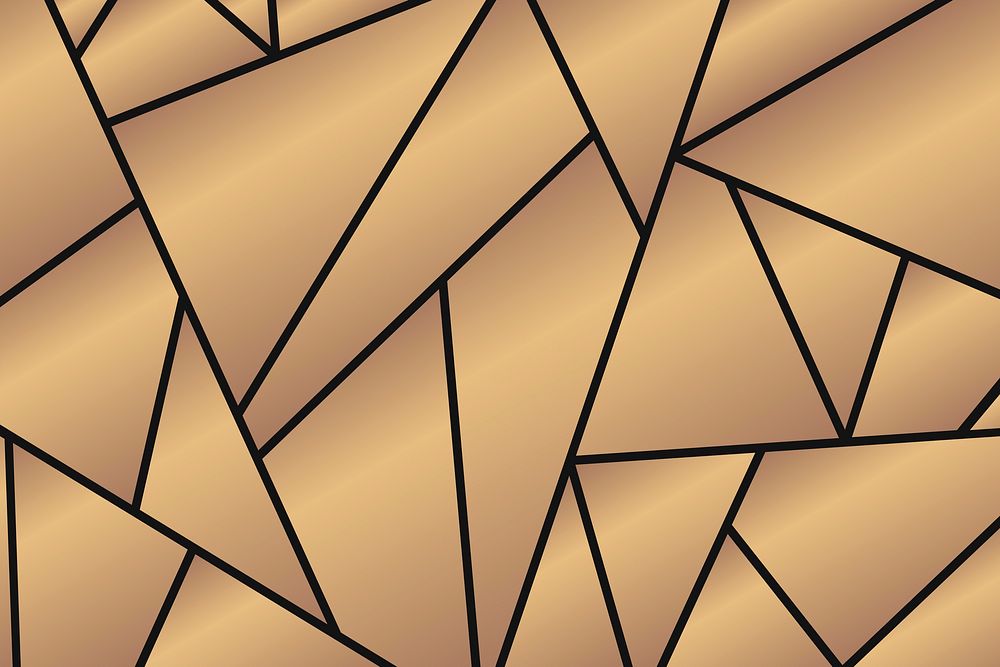 Gold geometric triangle pattern vector background