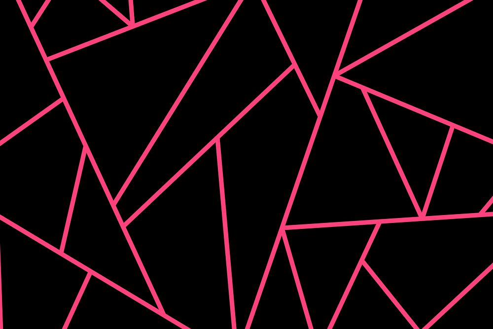 Geometric triangle pattern vector black pink background