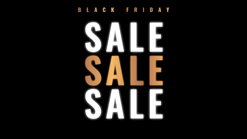 Glowing SALE text vector Black Friday promotional poster template
