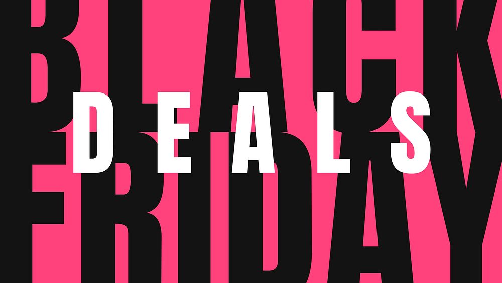 Black Friday vector deals pink social advertising poster template