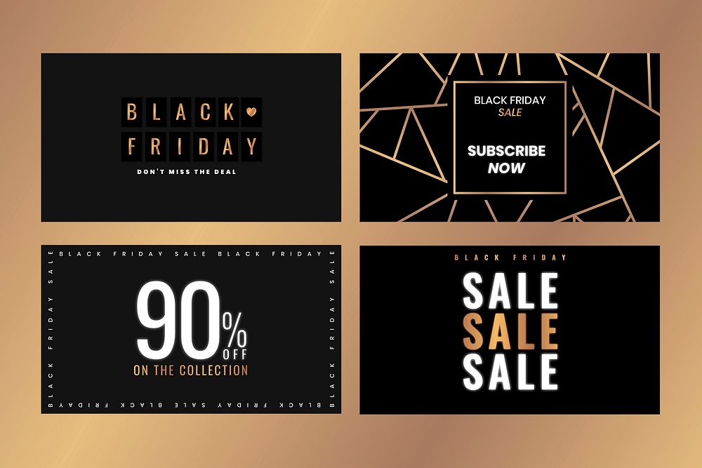 Black Friday vector luxurious text promotional advertising collection