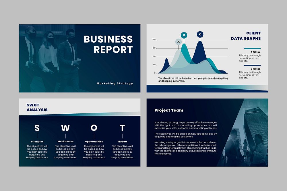 Business marketing vector presentation editable templates