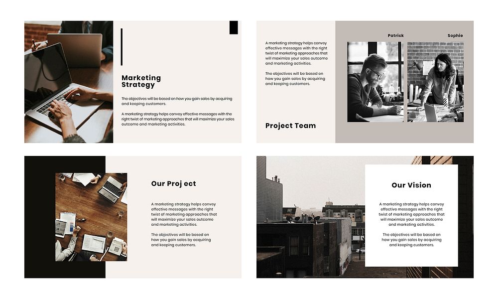 Marketing report psd presentation editable templates