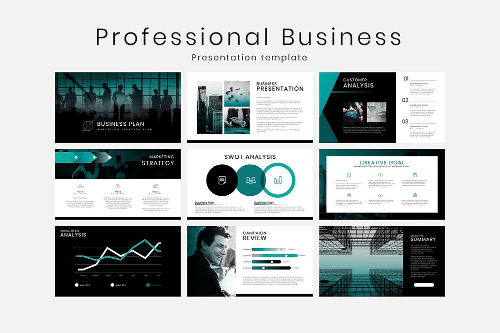 Business presentation vector editable template set