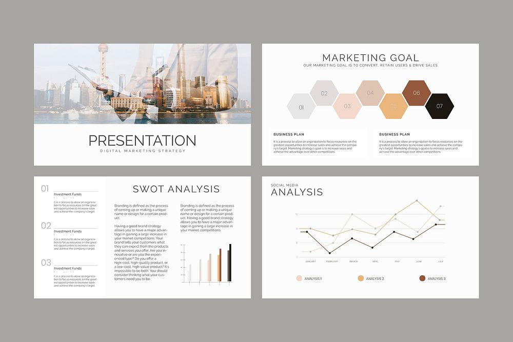 Business report vector presentation editable templates