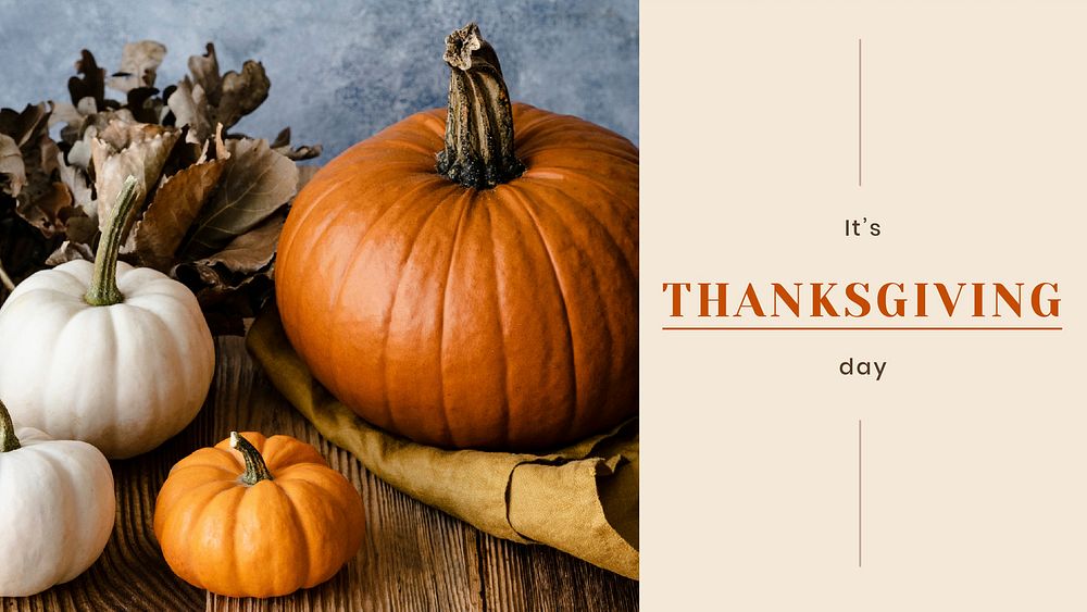 Thanksgiving pumpkin background template vector blog banner