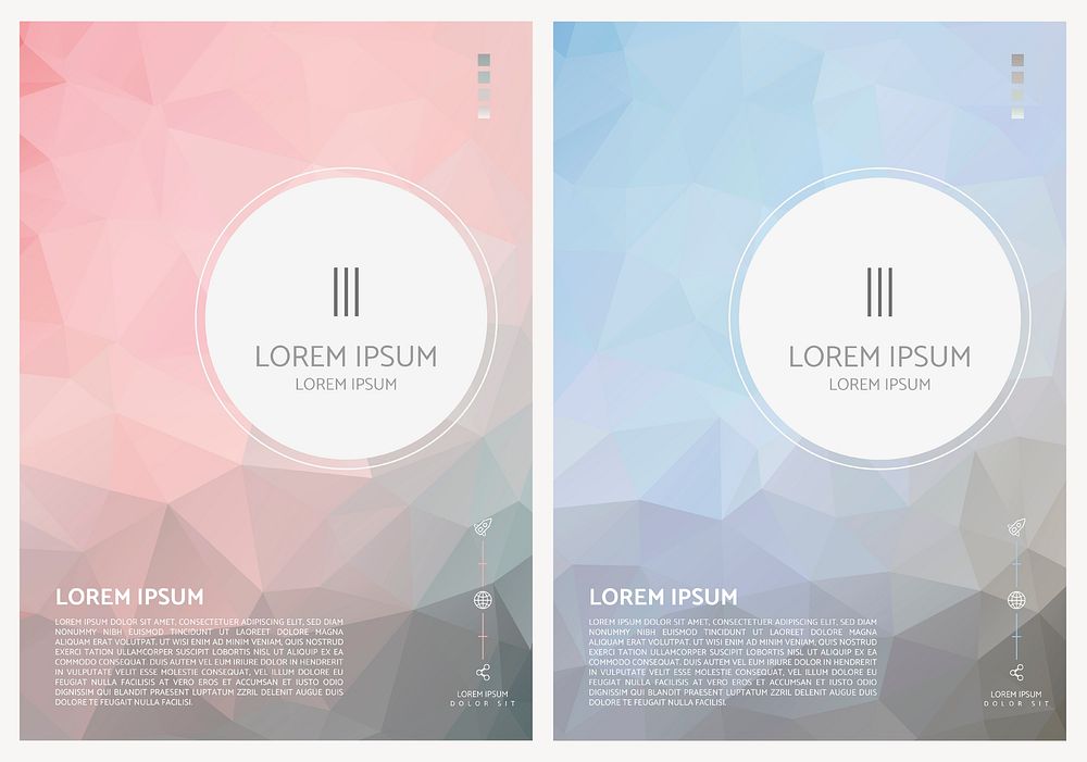 Poster template vector abstract style set
