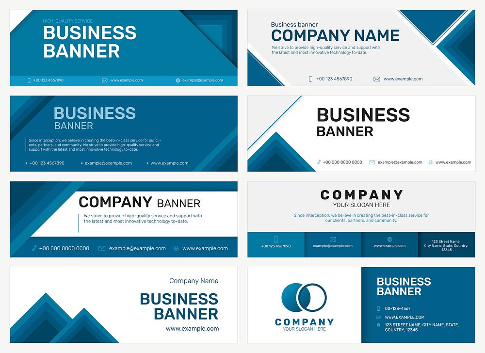 Company email header template vector for business set