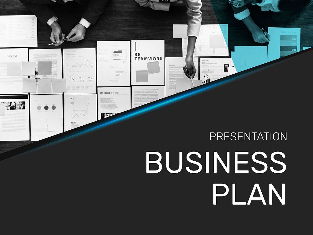 Business plan presentation template vector cover page