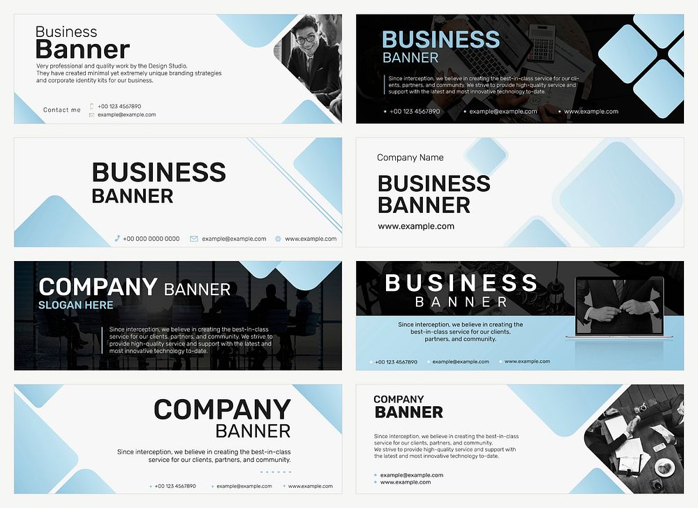 Professional business banner template vector in minimal design set