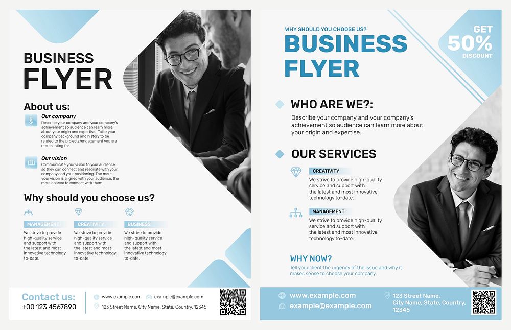 Editable business flyer template vector company introduction
