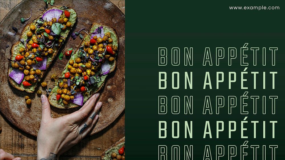 Restaurant business banner template vector with "Bon App&eacute;tit"