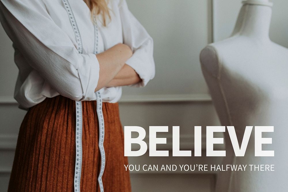Believe fashion template vector with editable text