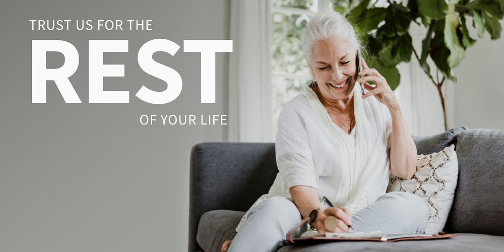 Personal life insurance for elderlies ad banner