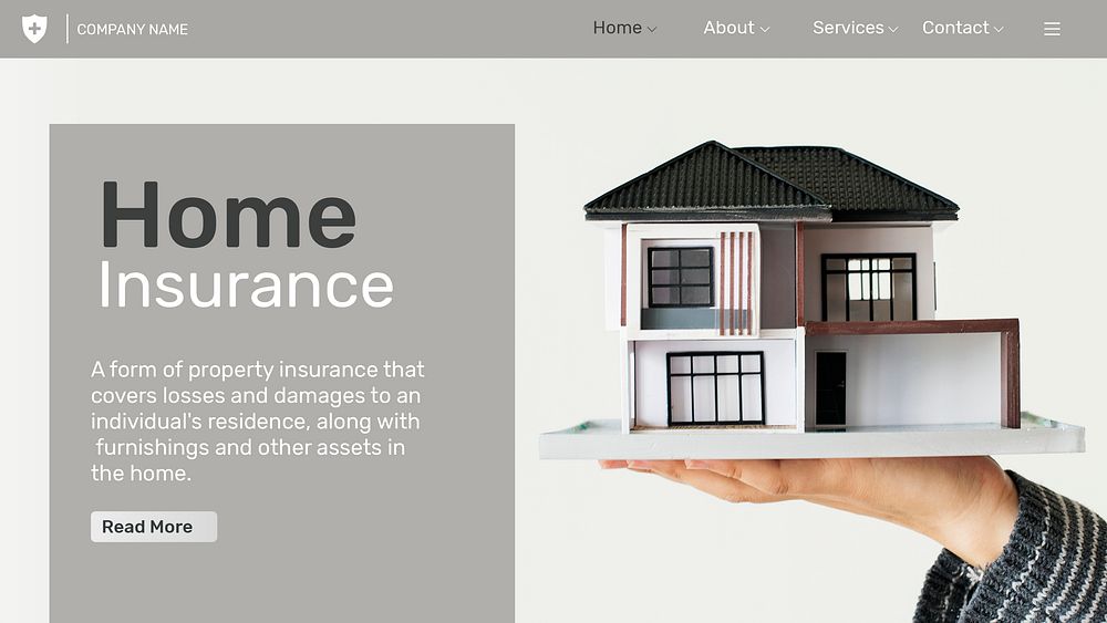 Home insurance template psd with editable text