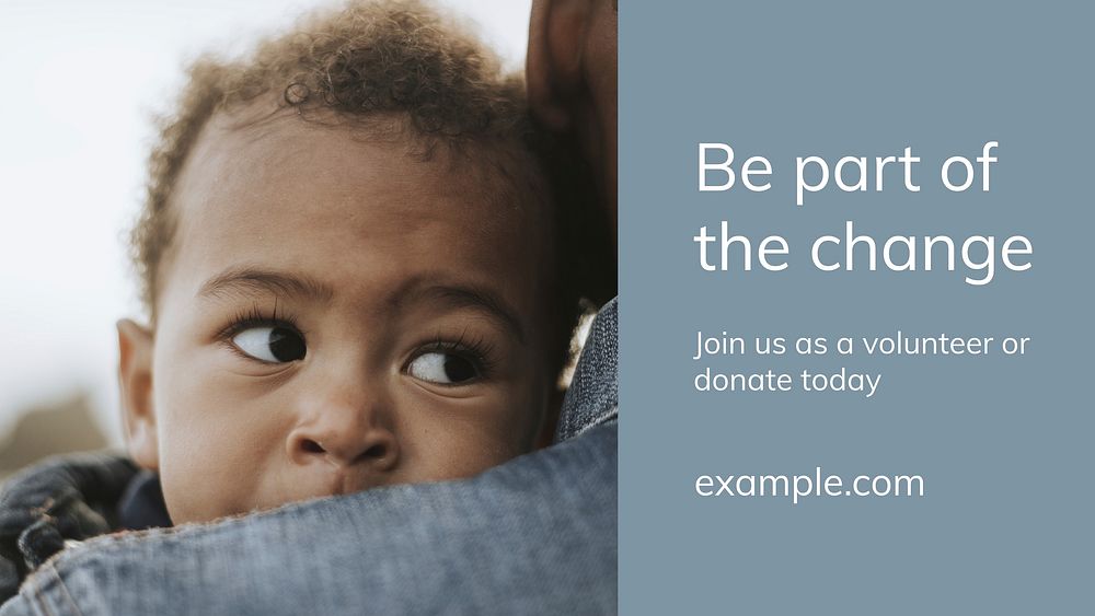 Children charity donation template vector for volunteering presentation