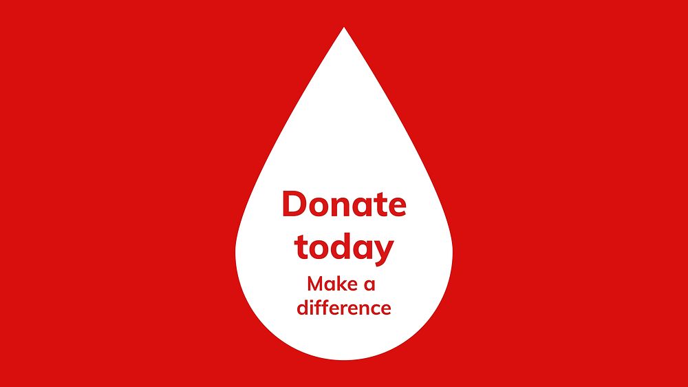 Donate today charity template vector blood donation campaign ad banner in minimal style