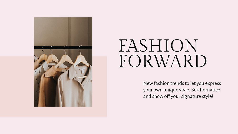 Express your style vector presentation template for fashion