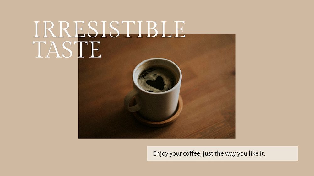 Barista presentation template vector minimal style irresistible taste