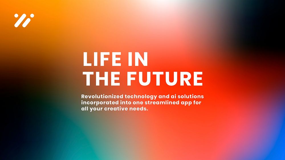 Life in the future template psd tech company presentation in modern gradient colors