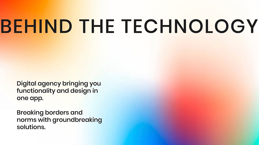 Behind the tech template vector tech company poster in modern gradient colors
