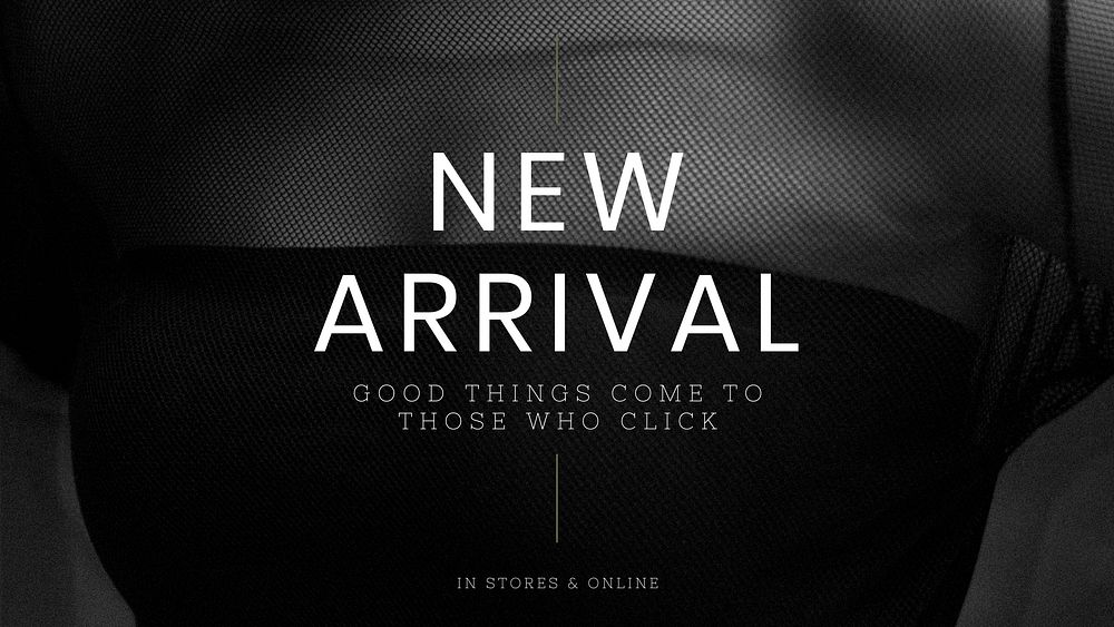 Fashion new arrival template vector banner unisex style in dark tone