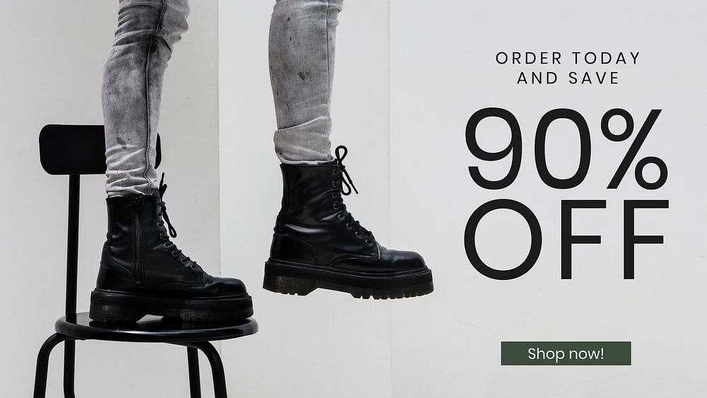 Sale discount banner template vector for androgynous fashion in green and dark tone