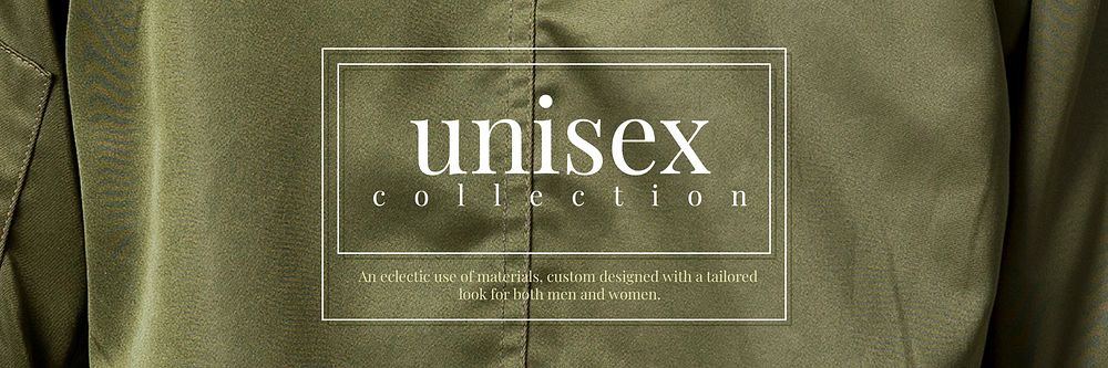 New unisex collection template vector header for fashion and sale in green and dark tone