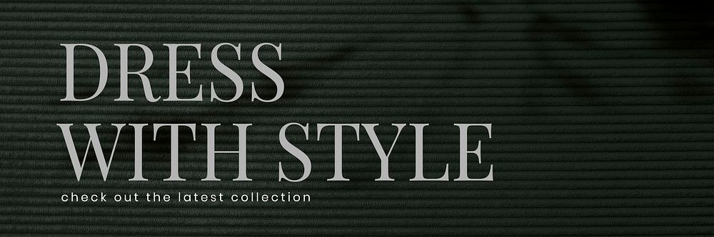 Androgynous collection template vector header for fashion and sale in dark tone