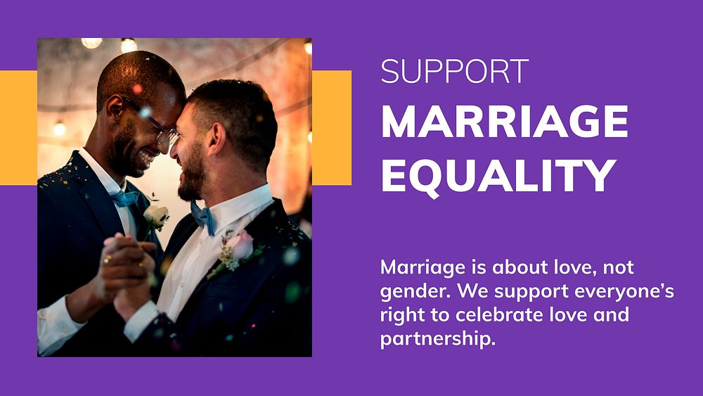 Support marriage equality template vector LGBTQ pride month celebration blog banner