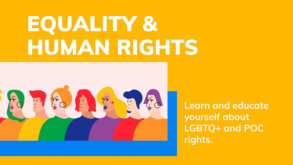 Equality human rights template vector LGBTQ pride month celebration blog banner