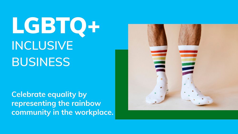 LGBTQ+ includsve business template vector gay pride month celebration blog banner
