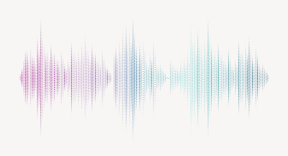 Sound waves collage element, colorful design vector