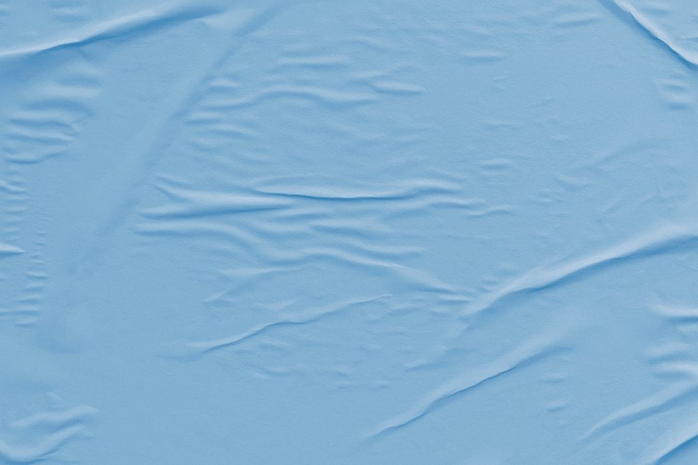 Blue paper background, wrinkled texture
