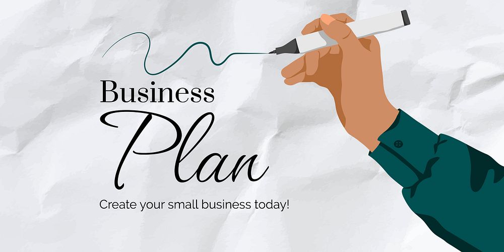 Business plan Twitter ad template, editable design vector