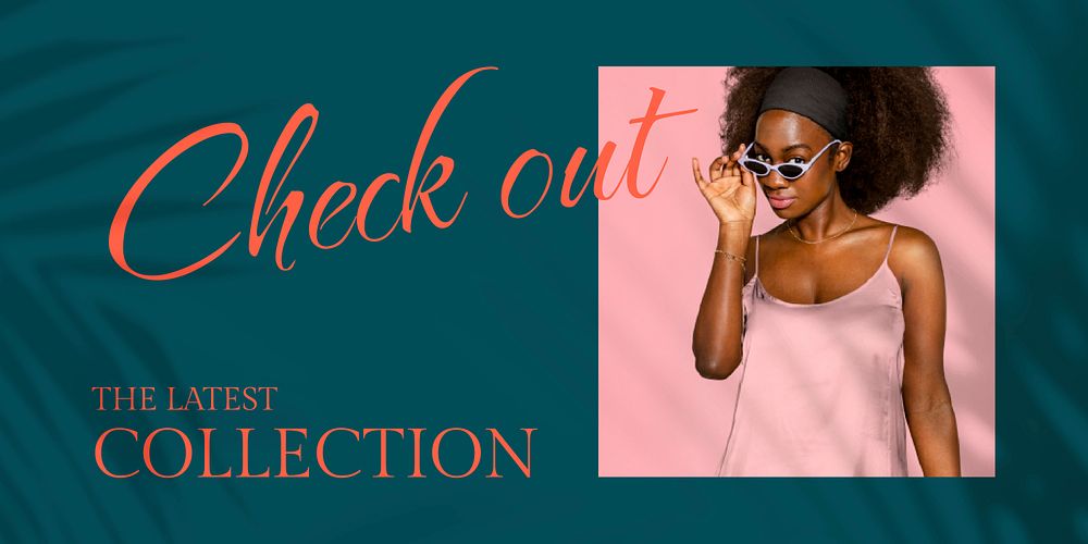 Fashion collection Twitter ad template, editable design vector