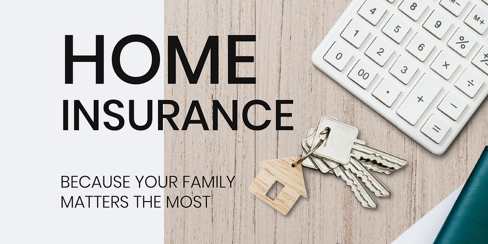 Home insurance Twitter post template, editable design vector
