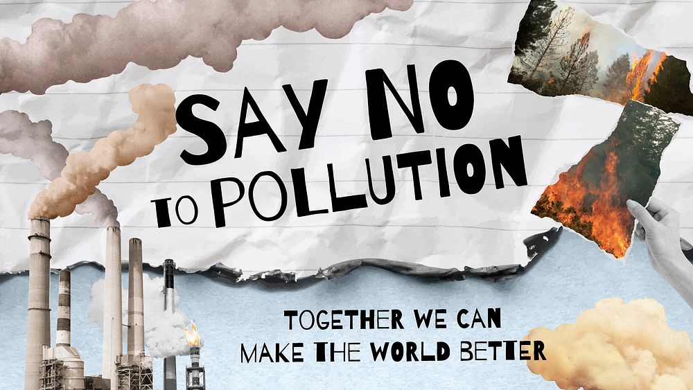Pollution Facebook event cover template vector
