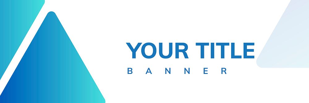 Blue triangle pattern on white banner template vector