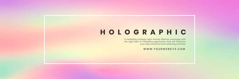 Colorful holographic pattern banner template vector